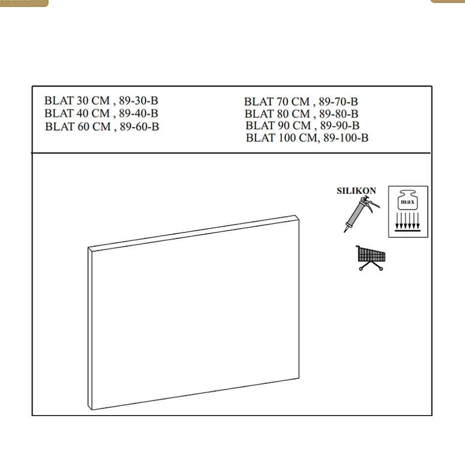Otitec Plan vasque - L.80 x H.2 x P.46,5 cm - CREMA* Plan Vasque Lave-Mains