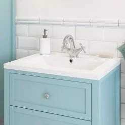 GoodHome Plan vasque blanc en céramique l.60 cm Nira