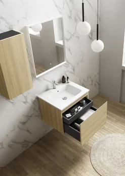 Ipiemme SRL Plan vasque blanc en céramique l.60 cm, Pura+* Plan Simple Vasque
