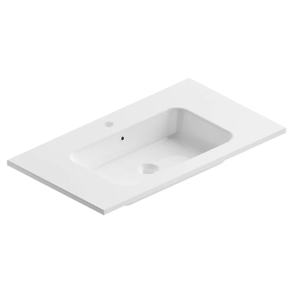 Ipiemme SRL Plan vasque blanc en céramique l.90 cm, Pura+