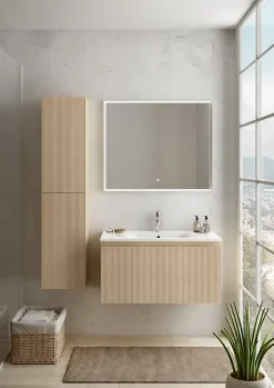 Ipiemme SRL Plan vasque blanc en céramique l.90 cm, Pura+