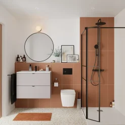 GoodHome Plan vasque blanc en céramique l.80 cm Nira* Plan Simple Vasque