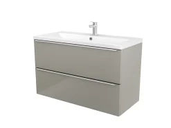 GoodHome Plan vasque blanc en céramique l.100 cm Nira* Plan Simple Vasque