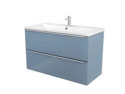 GoodHome Plan vasque blanc en céramique l.100 cm Nira* Plan Simple Vasque