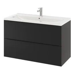 GoodHome Plan vasque blanc en céramique l.100 cm Nira* Plan Simple Vasque