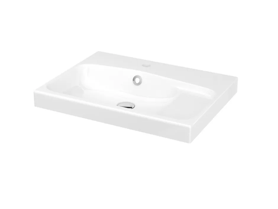 GoodHome Plan vasque blanc en résine l.60 cm Mila