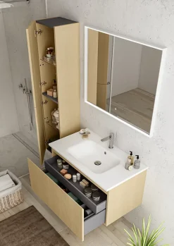 Ipiemme SRL Plan vasque blanc en résine l.90 cm, Pura+