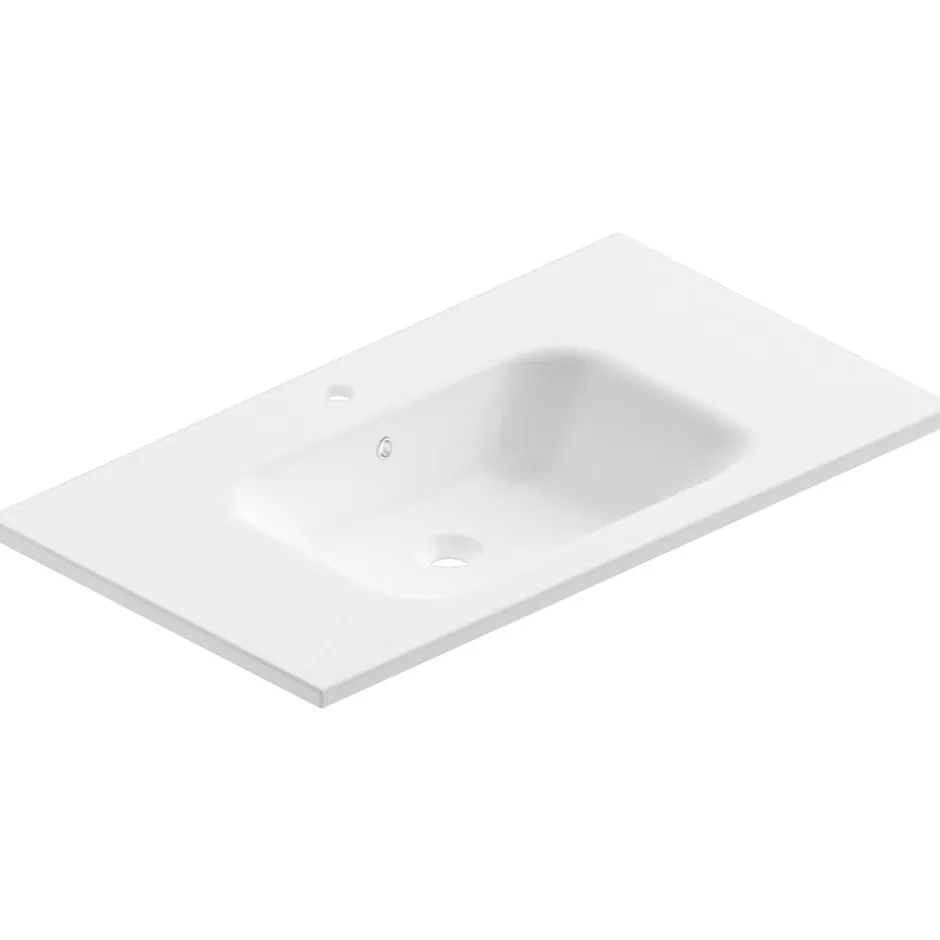 Ipiemme SRL Plan vasque blanc en résine l.90 cm, Pura+