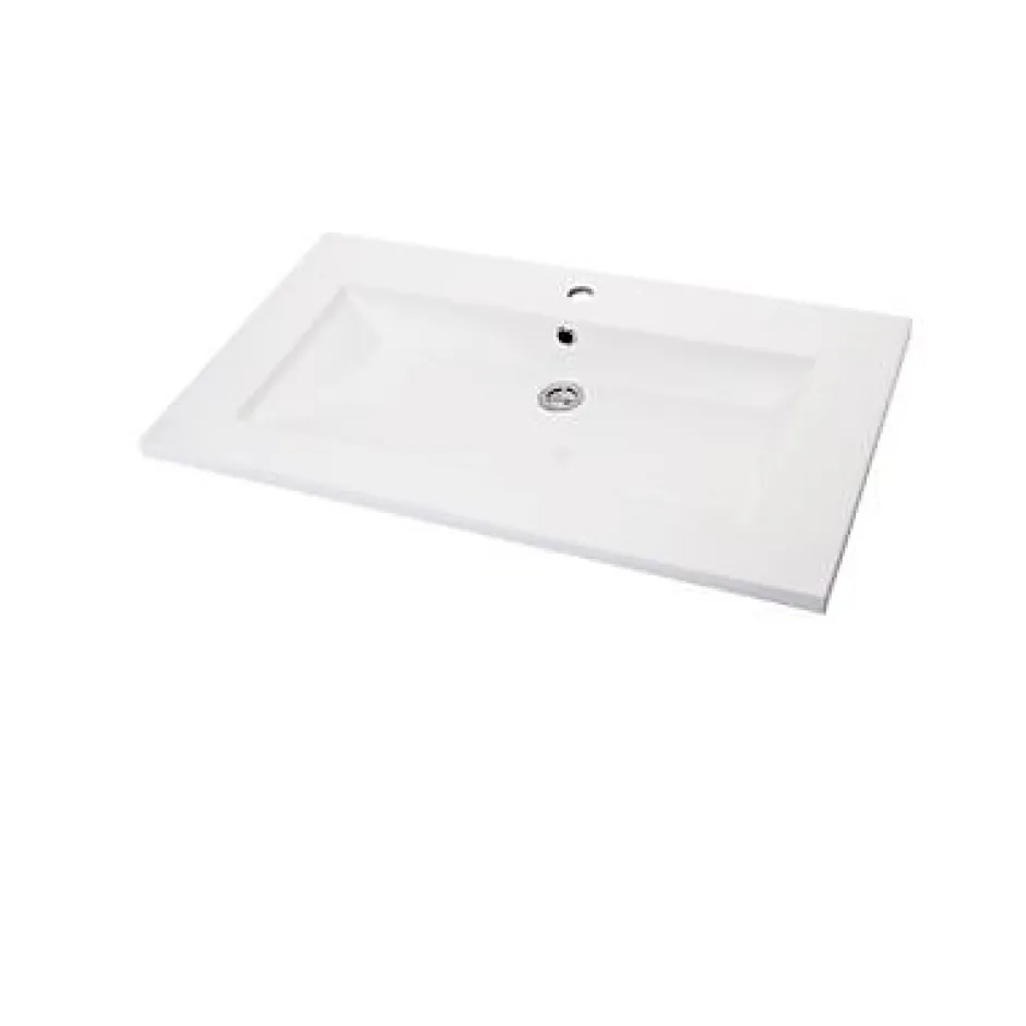Cooke & Lewis Plan vasque blanc en résine l.90 cm, Calao