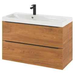 GoodHome Plan vasque blanc en résine l.100 cm Mila* Plan Simple Vasque