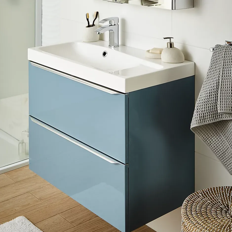 GoodHome Plan vasque blanc Mila 80 cm