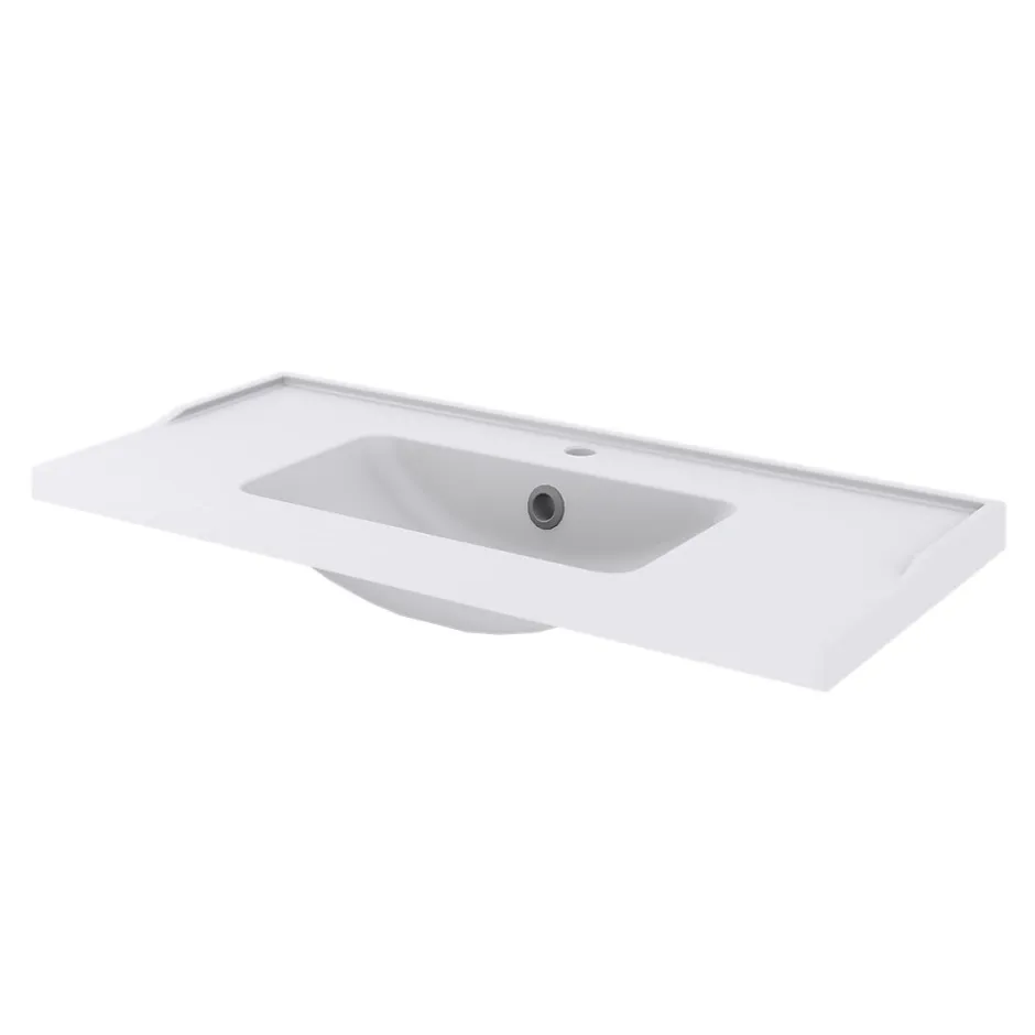 GoodHome Plan vasque blanc Lana 100 cm