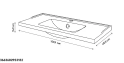 GoodHome Plan vasque blanc Lana 100 cm