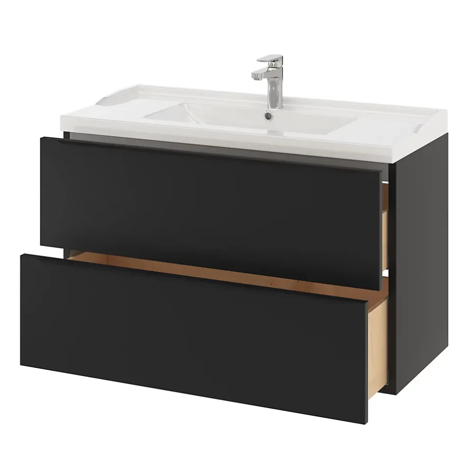 GoodHome Plan vasque blanc Lana 100 cm