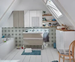 GoodHome Plan vasque blanc Lana 100 cm