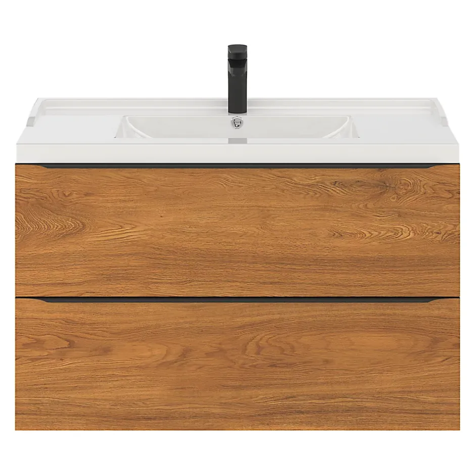 GoodHome Plan vasque blanc Lana 100 cm