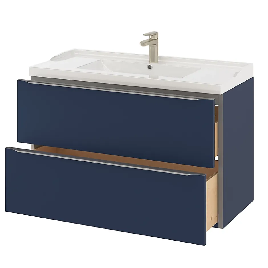 GoodHome Plan vasque blanc Lana 100 cm