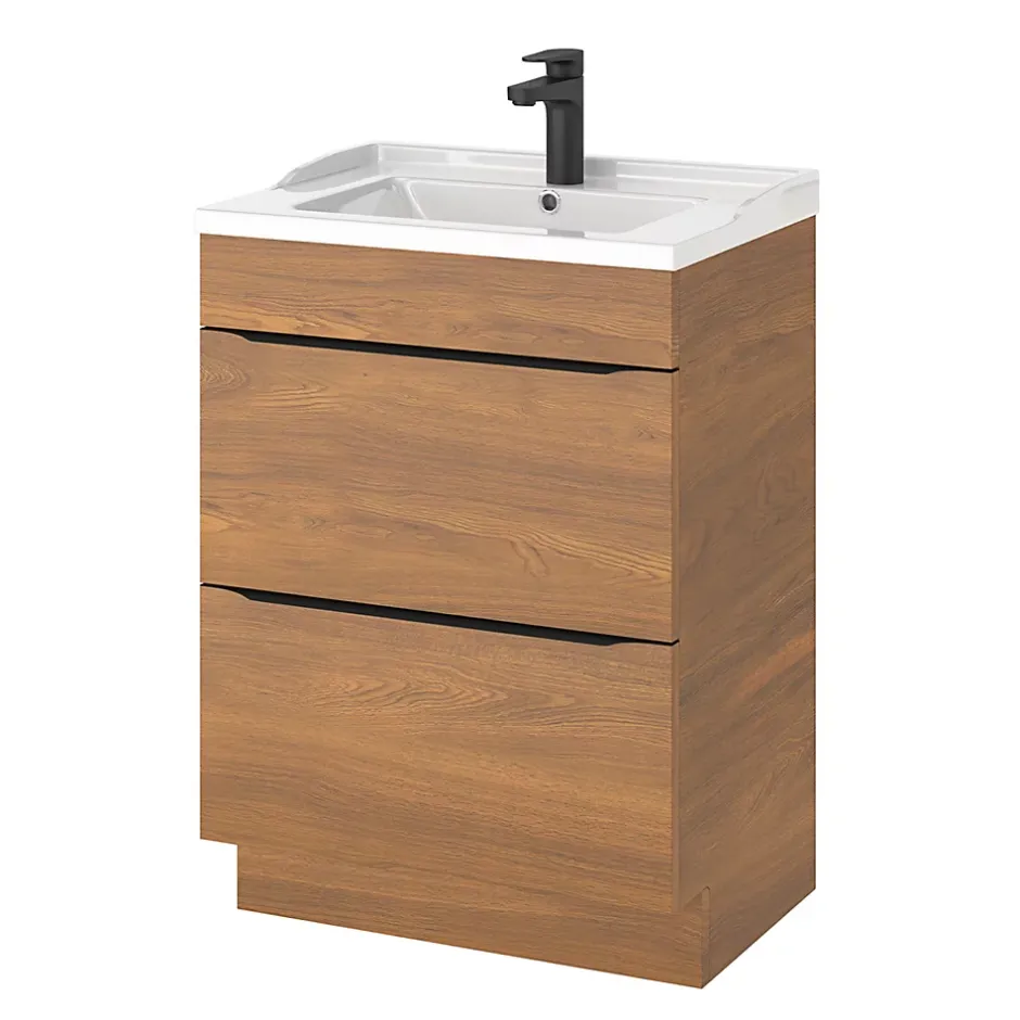 GoodHome Plan vasque blanc Lana 60 cm
