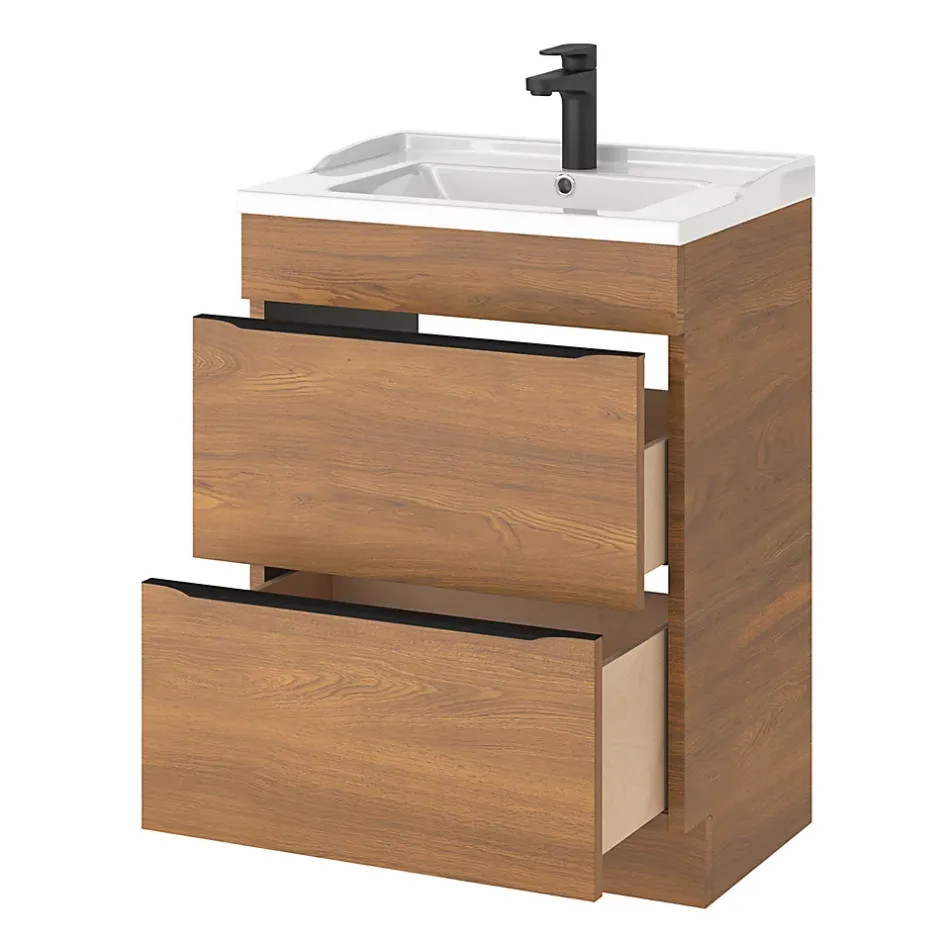GoodHome Plan vasque blanc Lana 60 cm