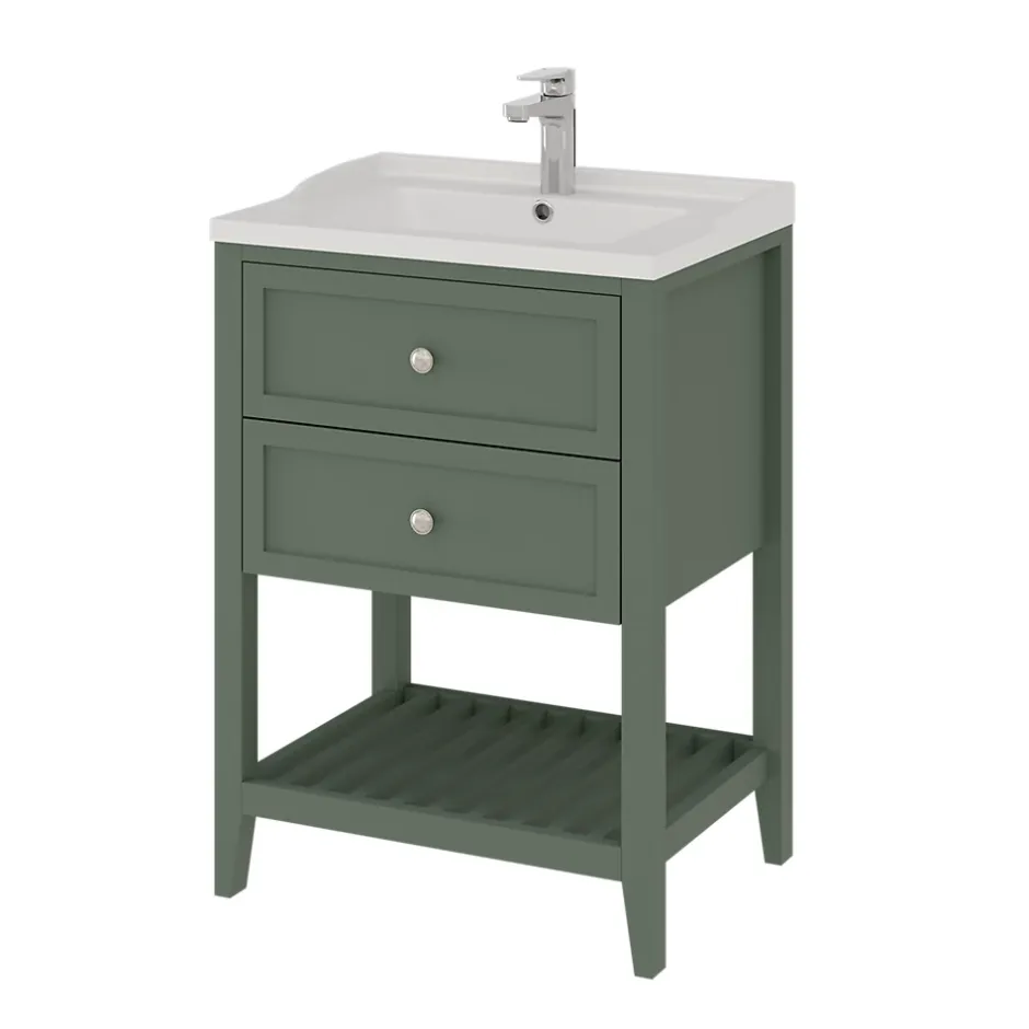 GoodHome Plan vasque blanc Lana 60 cm