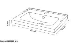 GoodHome Plan vasque blanc Lana 60 cm