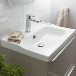 GoodHome Plan vasque blanc Lana 60 cm
