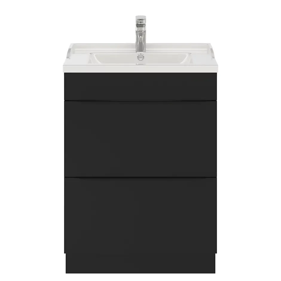 GoodHome Plan vasque blanc Lana 60 cm