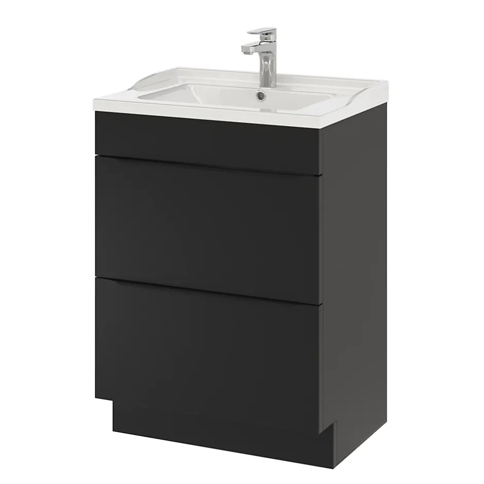 GoodHome Plan vasque blanc Lana 60 cm
