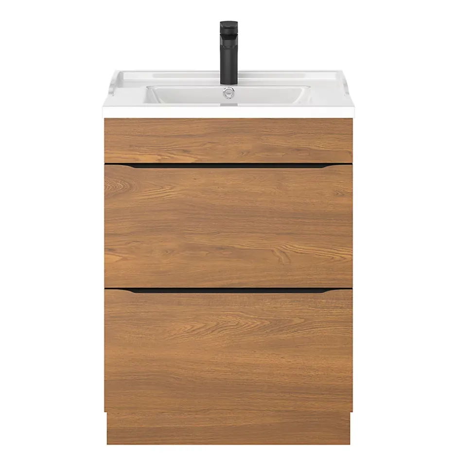 GoodHome Plan vasque blanc Lana 60 cm