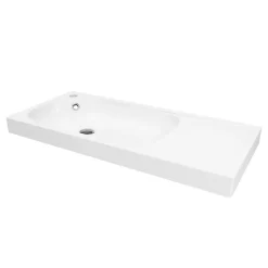 GoodHome Plan vasque blanc satin en résine l.80,4 x P.36,2 cm, Maza* Plan Simple Vasque