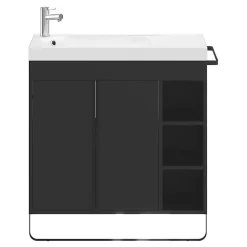 GoodHome Plan vasque blanc satin en résine l.80,4 x P.36,2 cm, Maza* Plan Simple Vasque