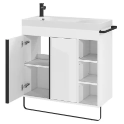 GoodHome Plan vasque blanc satin en résine l.80,4 x P.36,2 cm, Maza* Plan Simple Vasque