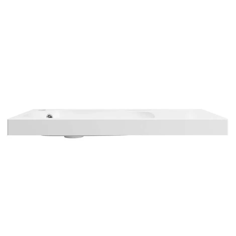 GoodHome Plan vasque blanc satin en résine l.80,4 x P.36,2 cm, Maza* Plan Simple Vasque