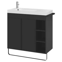 GoodHome Plan vasque blanc satin en résine l.80,4 x P.36,2 cm, Maza* Plan Simple Vasque