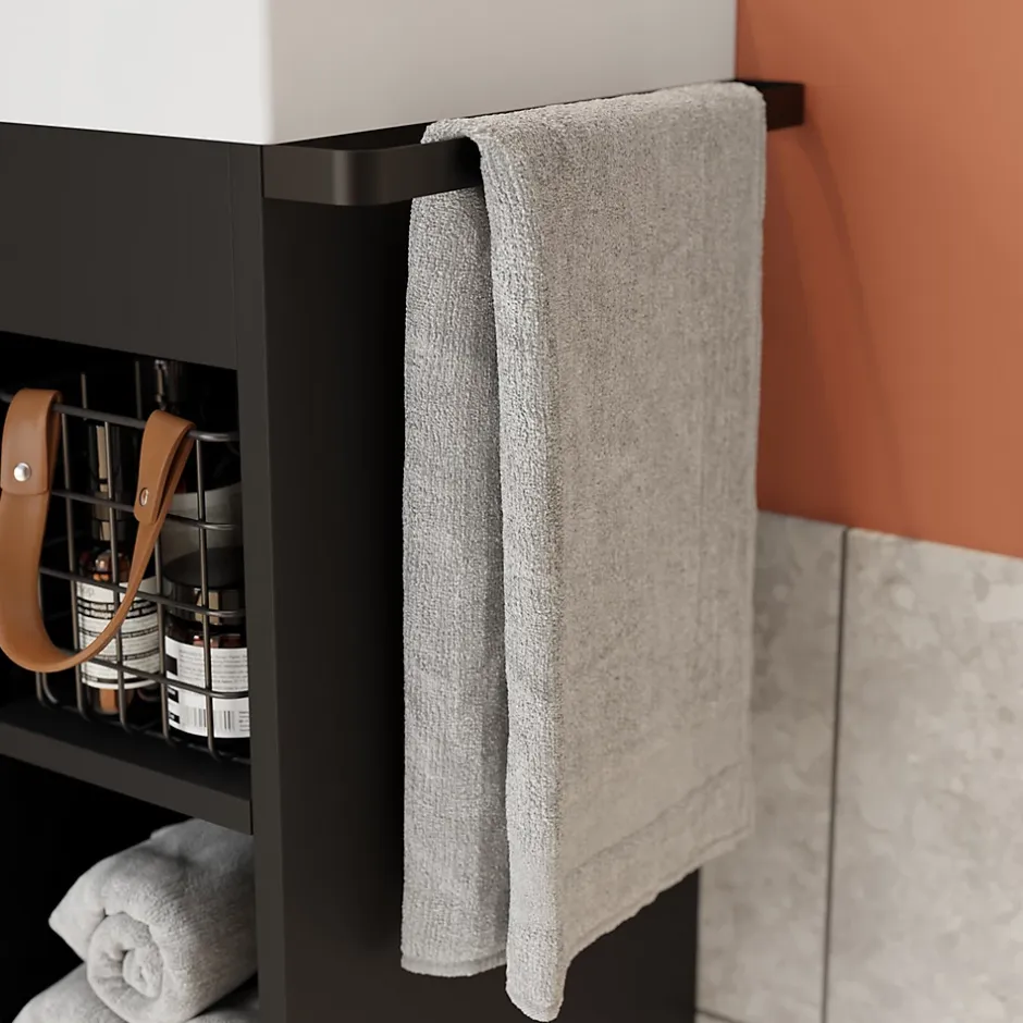 GoodHome Plan vasque blanc satin en résine l.60,4 x P.36,2 cm, Maza
