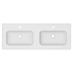 GoodHome Plan vasque double blanc en céramique l.120 cm, Endell