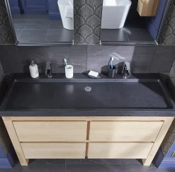 Plan vasque en pierre noire 140 cm, Cooke & Lewis Harmon