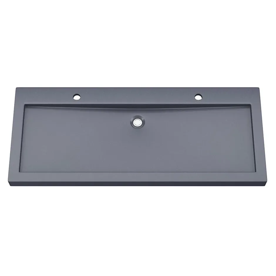 GoodHome Plan vasque en pierre noire l.120 cm, Cooke & Lewis Harmon