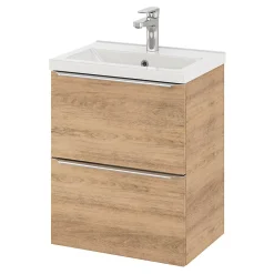 GoodHome Plan vasque faible profondeur blanc Nira 50 cm