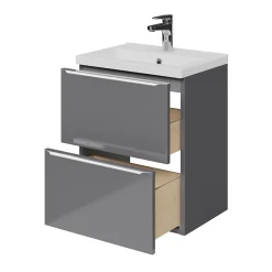 GoodHome Plan vasque faible profondeur blanc Nira 50 cm