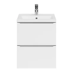 GoodHome Plan vasque faible profondeur blanc Nira 50 cm
