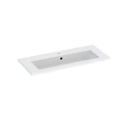 Cooke & Lewis Plan vasque faible profondeur l.90 cm blanc en résine, Calao* Plan Simple Vasque