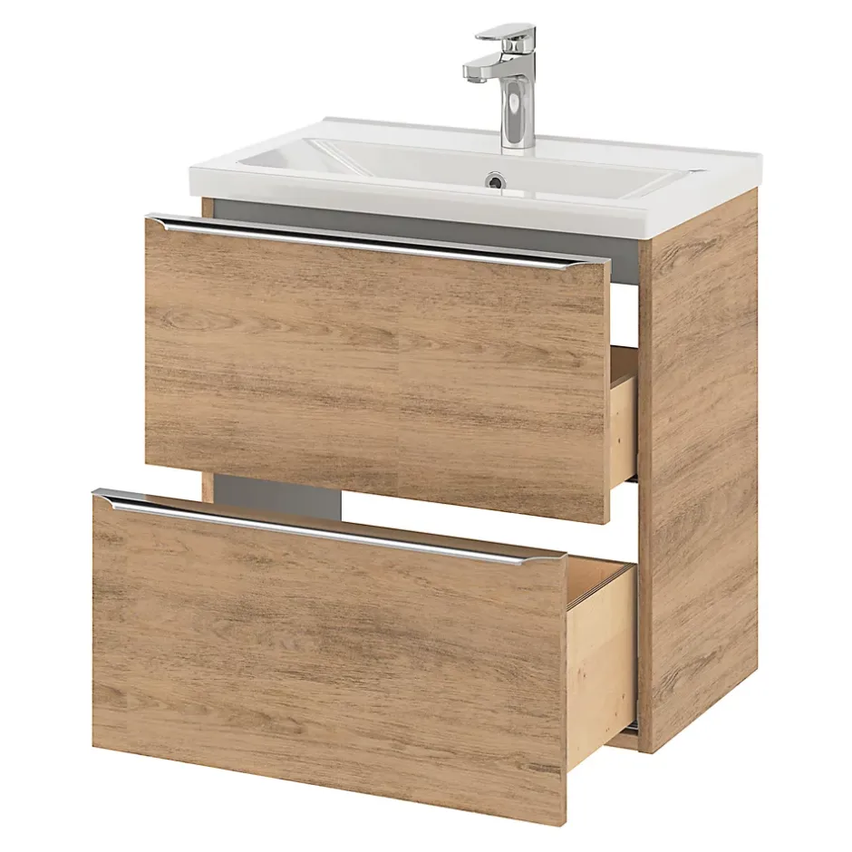 GoodHome Plan vasque faible profondeur blanc Nira 60 cm* Plan Simple Vasque