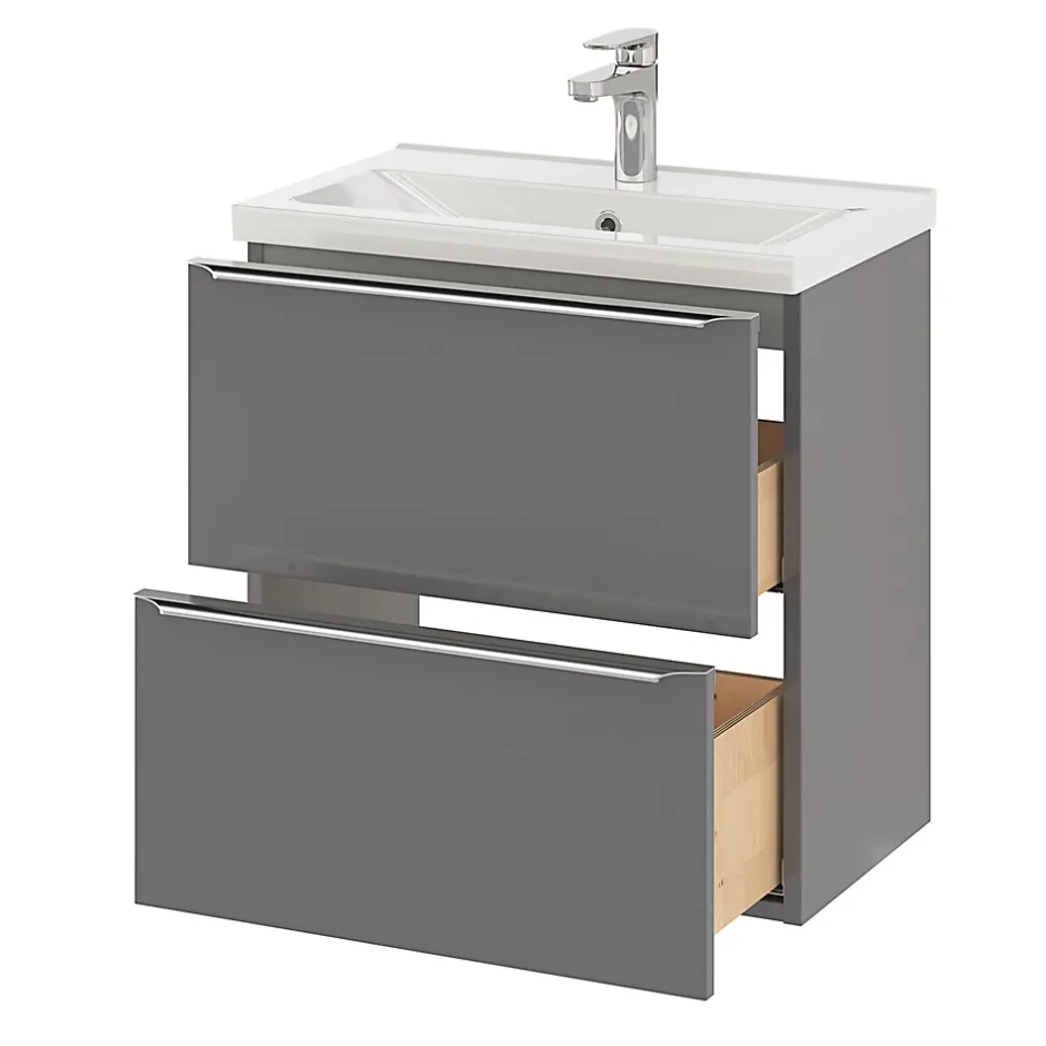 GoodHome Plan vasque faible profondeur blanc Nira 60 cm* Plan Simple Vasque