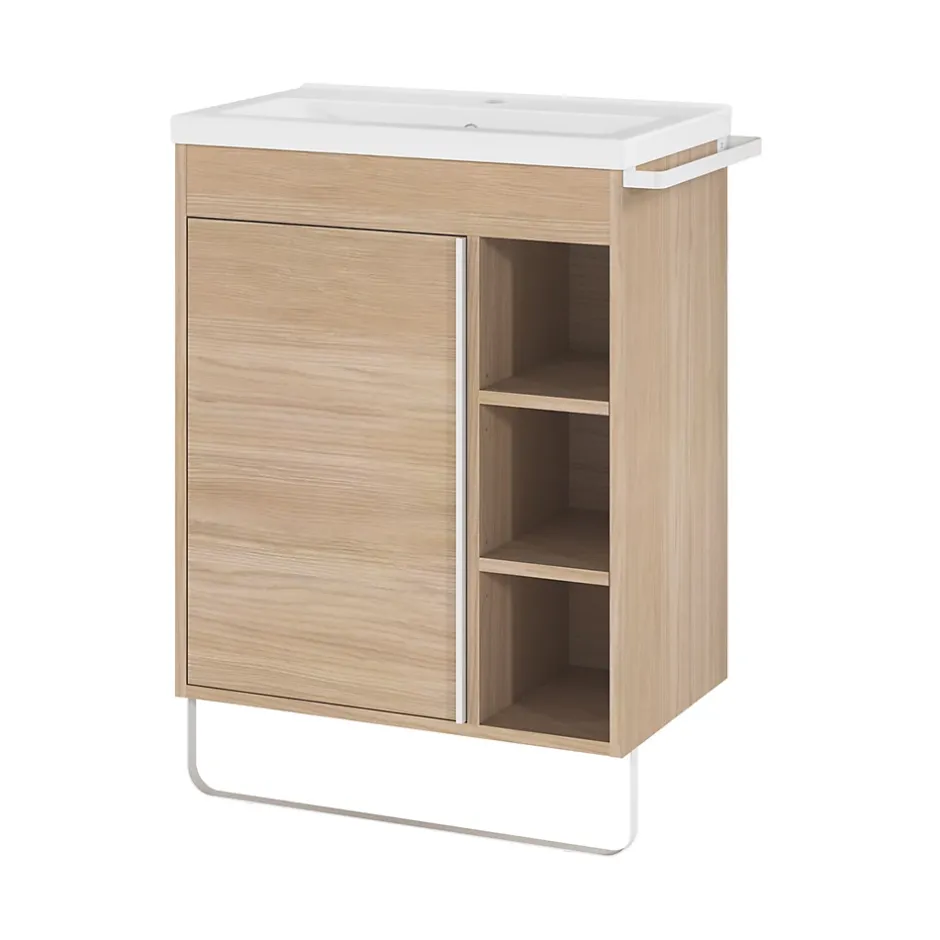 GoodHome Plan vasque faible profondeur blanc Nira 60 cm* Plan Simple Vasque