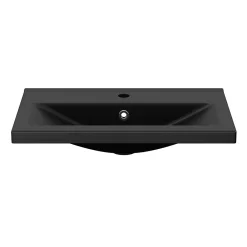 GoodHome Plan vasque faible profondeur noir Nira 80 cm* Plan Simple Vasque
