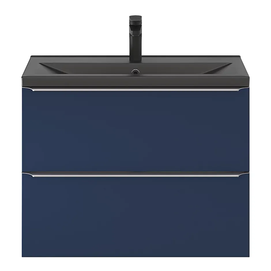 GoodHome Plan vasque faible profondeur noir Nira 80 cm* Plan Simple Vasque