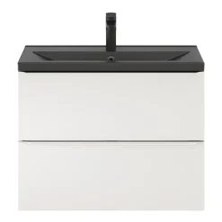 GoodHome Plan vasque faible profondeur noir Nira 80 cm* Plan Simple Vasque