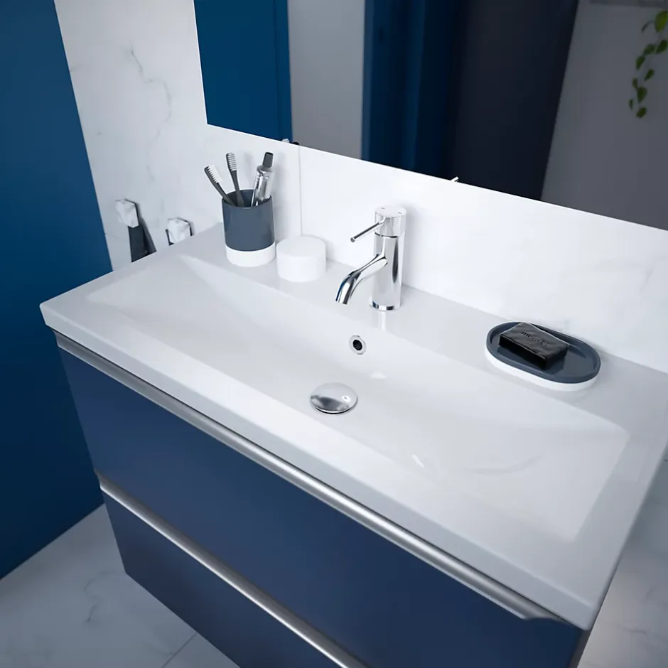 GoodHome Plan vasque faible profondeur blanc Nira 80 cm* Plan Simple Vasque
