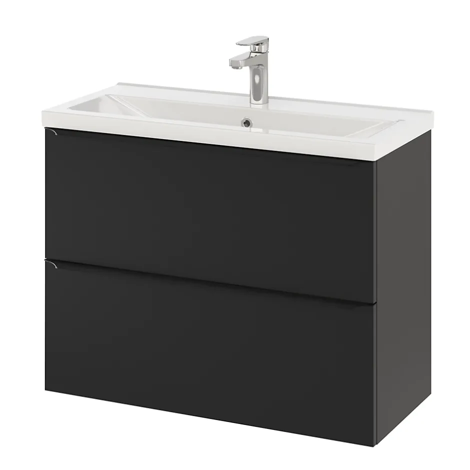 GoodHome Plan vasque faible profondeur blanc Nira 80 cm* Plan Simple Vasque